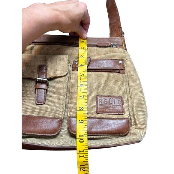 Relic Brand Canvas & Faux Leather Crossbody Bag With Multiple Pockets - Picture 3 of 12